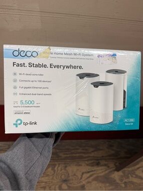NEW TP-Link Deco S4 V1 Mesh WiFi System (3-Pack) AC1200 - SEALED - Covers 5500sq
